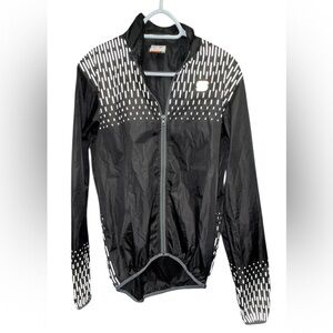 Women's Sportful Black and White Reflex Cycling Windbreaker XL